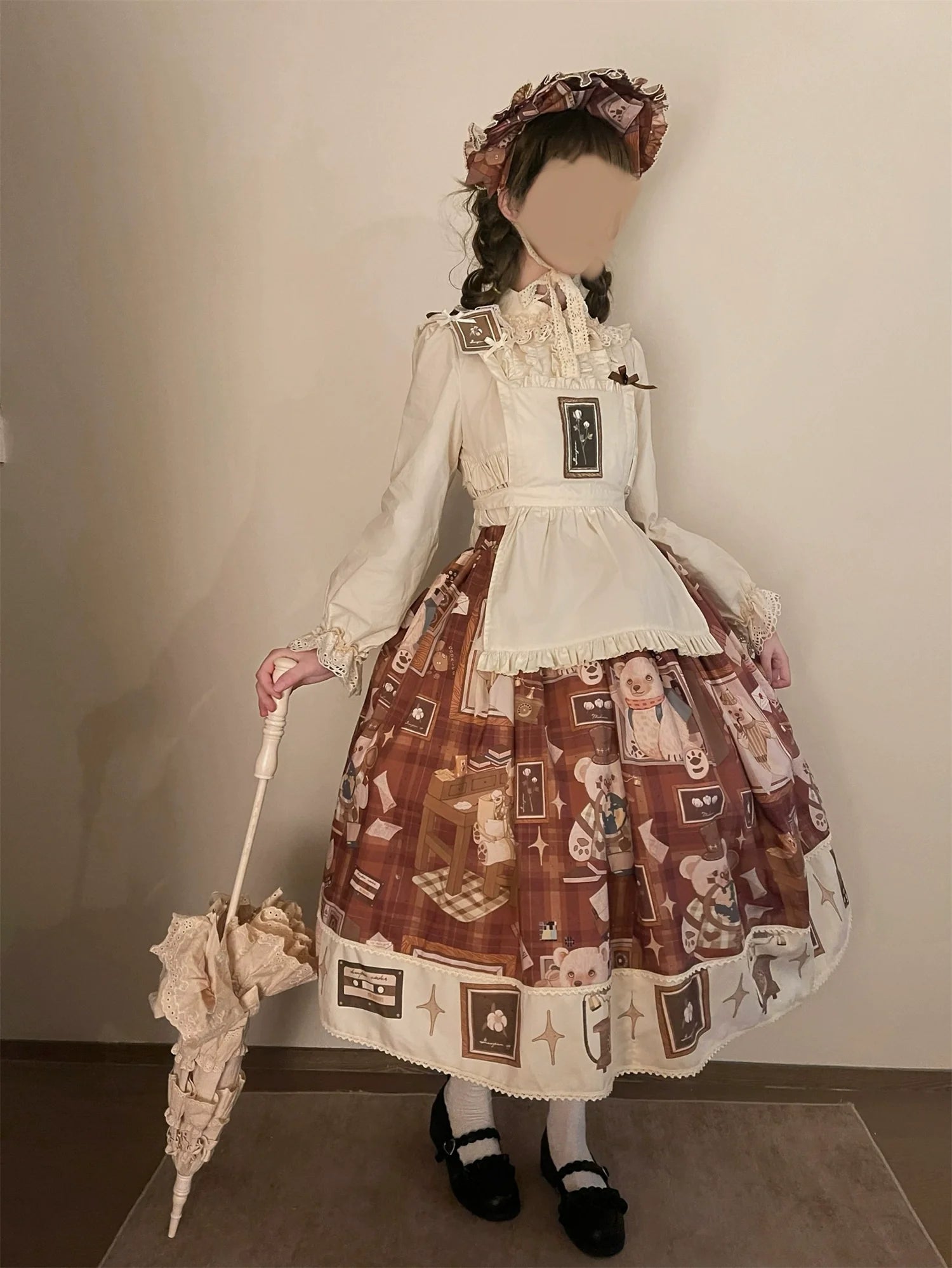 Babyblue - Gretel Bear - Vintage Lolita Dress Teddy Bear Prints Dress