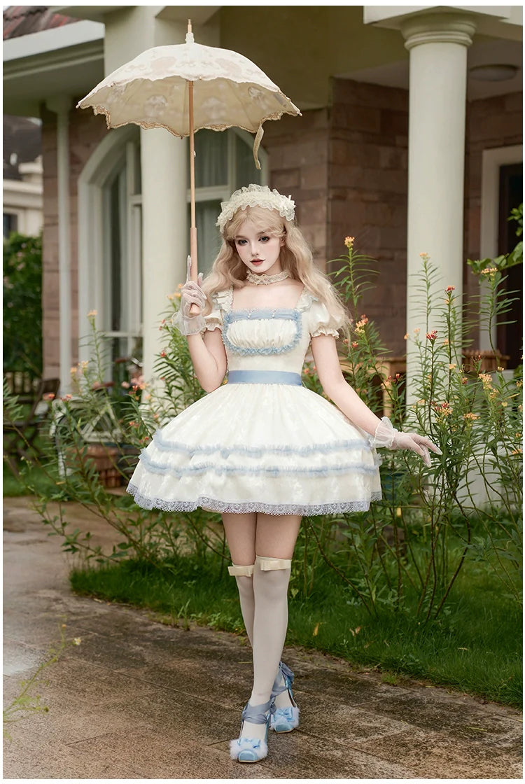 With PUJI - Sea Salt Iced Tea - Classic Lolita Dress, Fishbone Bodice