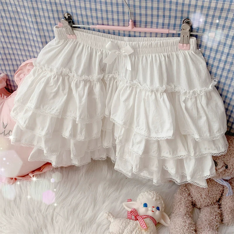 Sugar Girl - Cotton Lolita Bloomer, Loose Ruffled Hem Petticoat
