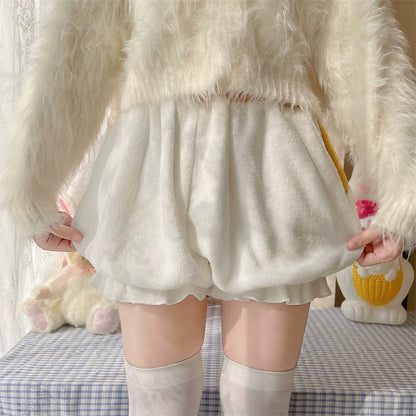 Sugar Girl - Kawaii Winter Lolita Warm Velvet Petticoat with Corgi Tail