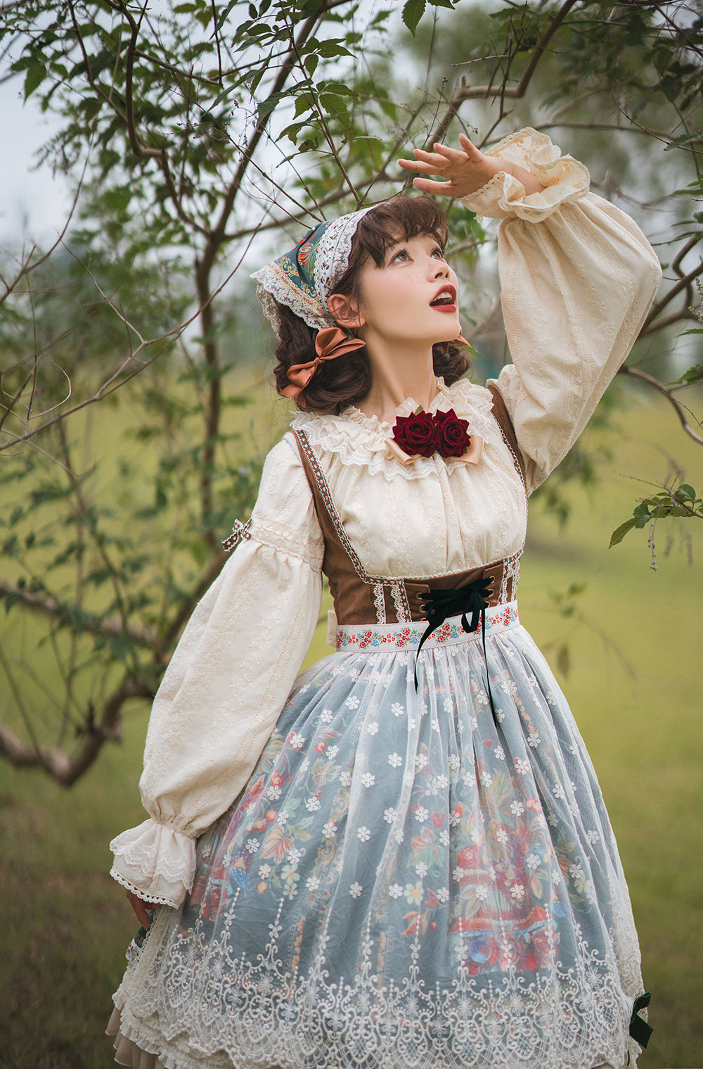 Miss Point - Praise of Abundance - Bavarian Velvet Lolita Jumper Dress