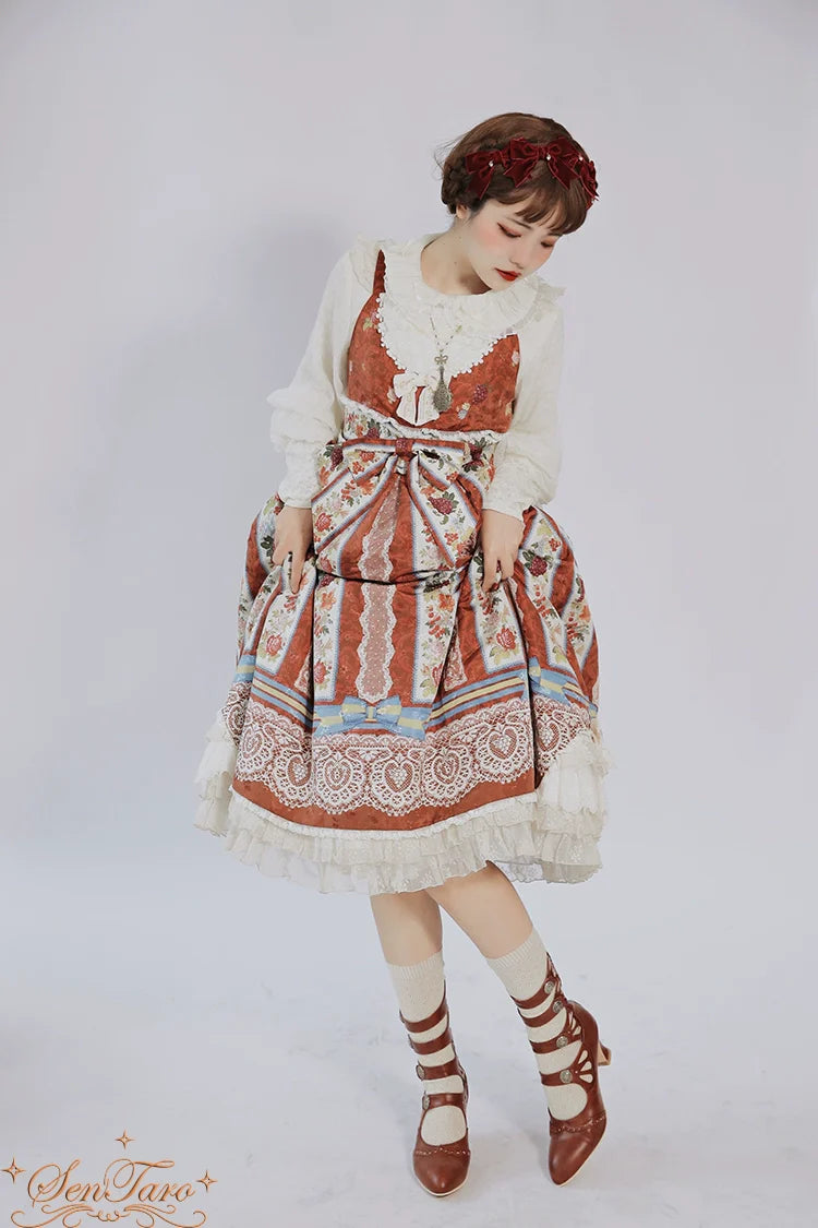 Sentaro - Floral Carved - Vintage Lolita Shoes Mary Jane Hollow-out Ankle Boots