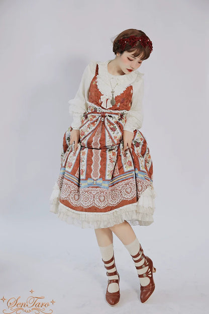 Sentaro - Floral Carved - Vintage Lolita Shoes Mary Jane Hollow-out Ankle Boots