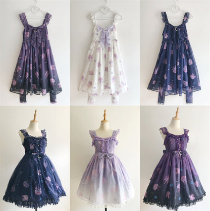 LilithEye - Jellyfish Meteor - Chiffon Fairy Jellyfish Printed Lolita JSK