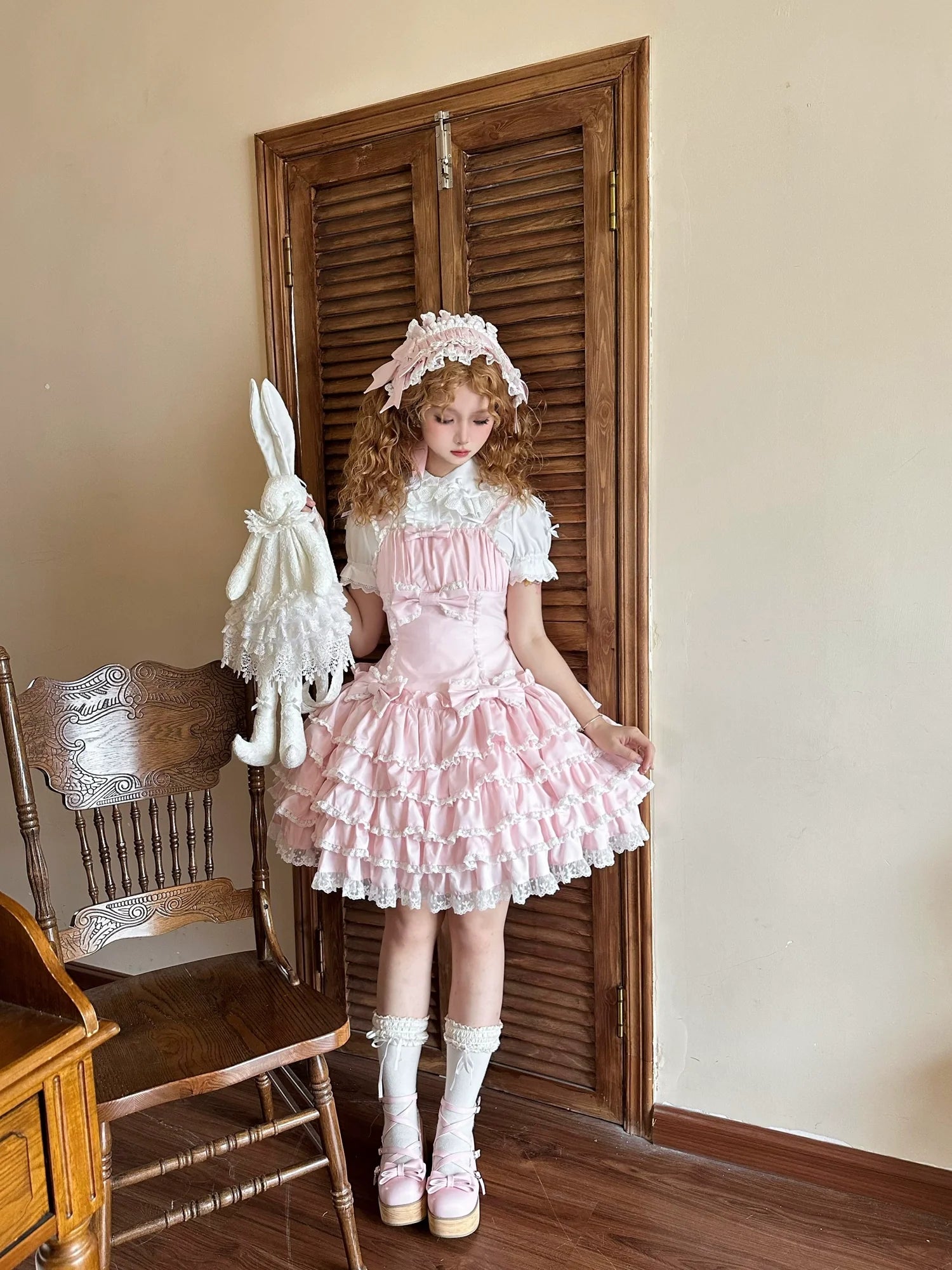Nn Star - Half Sugar Ism - Sweet Lolita JSK Low Waist Dress With Tiered Hem