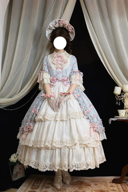 Miss Point - Lilyka Garden - Classic Lolita OP Dress Set Elegant Floral Wall Princess Sleeve