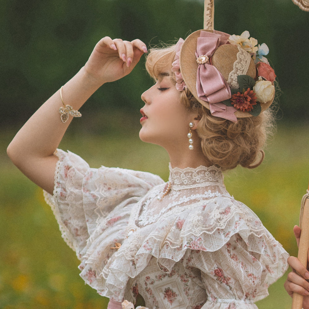 Miss Point - Woody Rose - Elegant Flower Lolita Hat