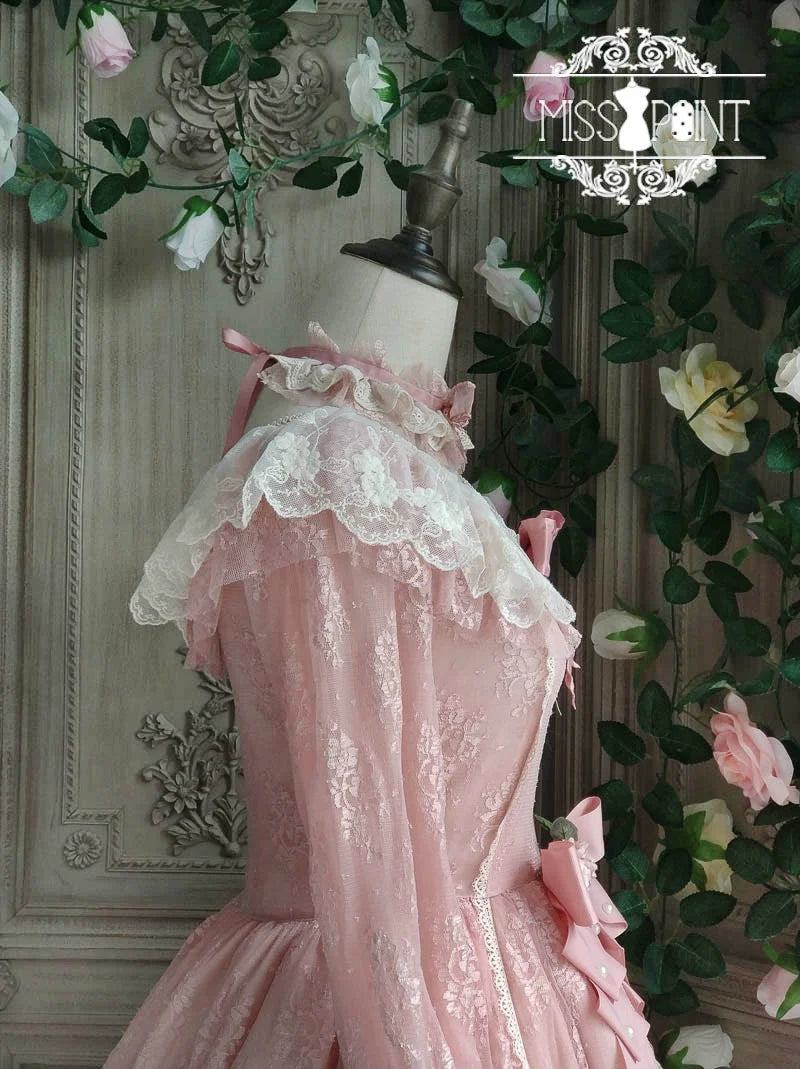 Miss Point - Dawn Girl - Reto Elegant lolita OP Dress Lace Long Sleeve