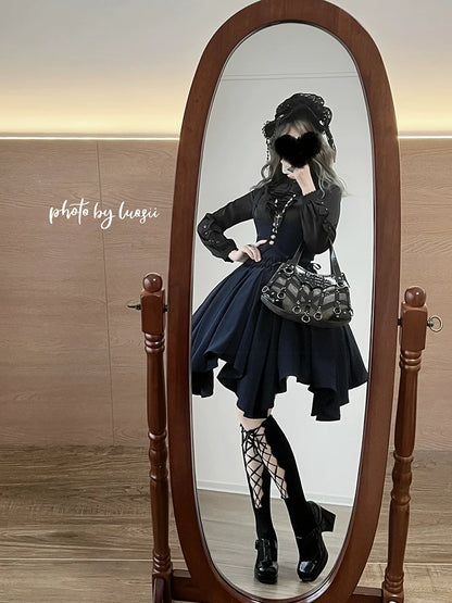 Sentaro - Pleated Irregular Knit Floral Slim Fit Vest and Half Skirt Set