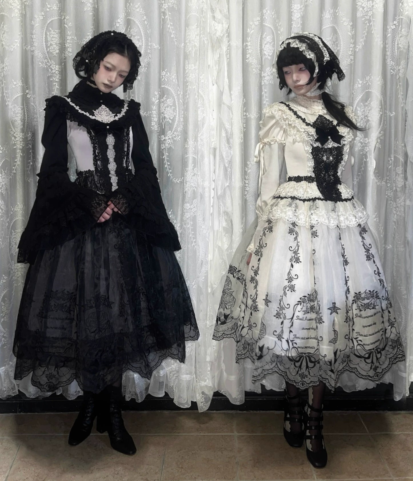 AuroraBorealis - Moonshadow - Gorgeous Wedding Lolita Dress Set Embroidered JSK SK and Bodice
