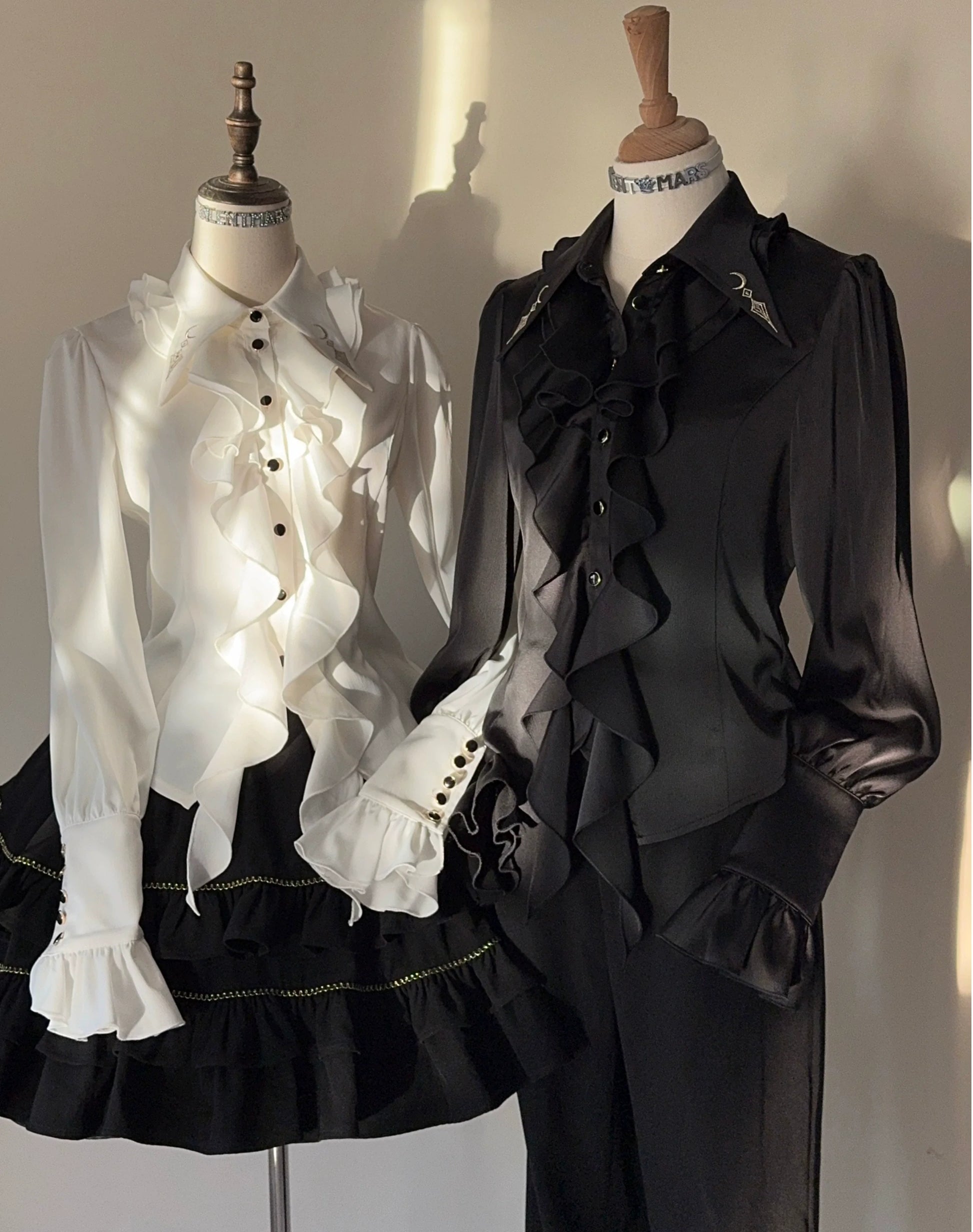 SilentMars - Fallen Moon Rule - Military Lolita Shirt Set Retro Knight Style Blouse