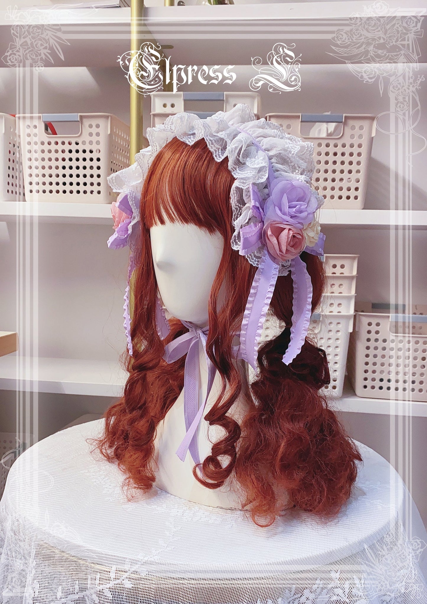 Elpress L - 3D Flower Lolita Hairband Cuff Brooch Multicolors