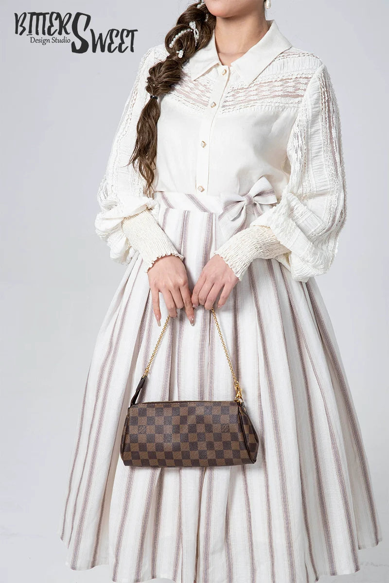 Bitter Sweet - Late Spring - Vintage Lolita Shirt Lace Long Sleeve Blouse