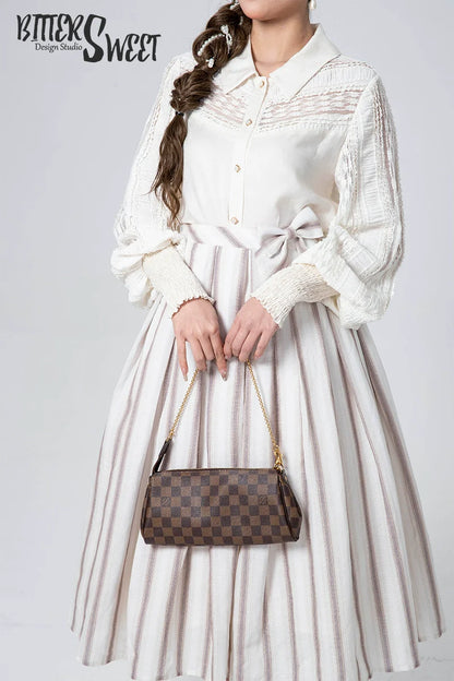 Bitter Sweet - Late Spring - Vintage Lolita Shirt Lace Long Sleeve Blouse