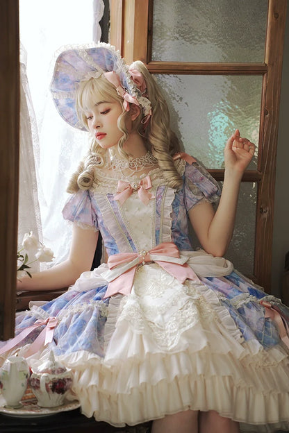 Alice Girl - Angel Heart - Sweet Lolita OP Dress, Tiered Ruffles