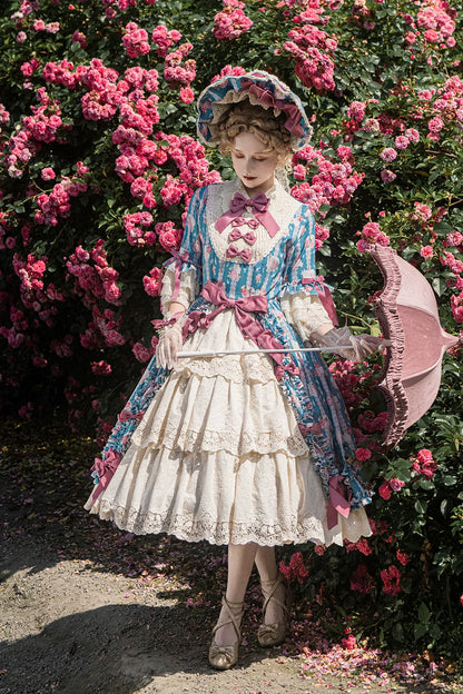 Miss Point - Lilyka Garden - Classic Lolita OP Dress Set Elegant Floral Wall Princess Sleeve