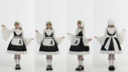 Dark Circle Clinic - Barbara Manor Night - Gothic Lolita JSK Pleated Floral Print Lolita Dress