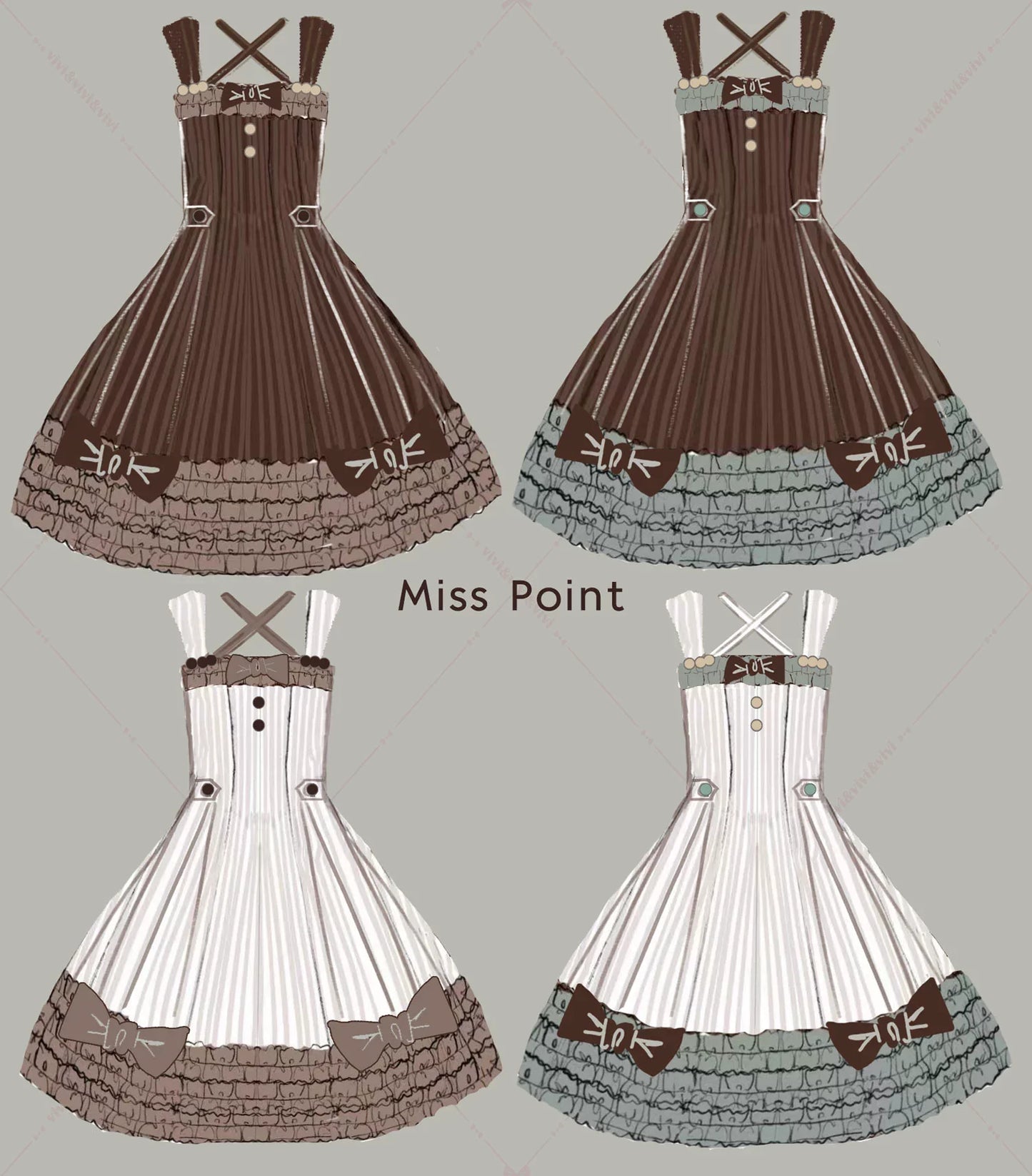 Miss Point - Classic Lolita JSK Customized Stripe Lolita Dress