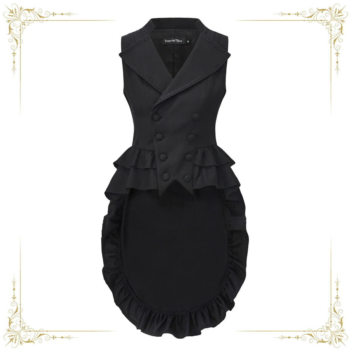 Immortal Thorn - Silent Agent - Ouji Lolita Black Vest Coat
