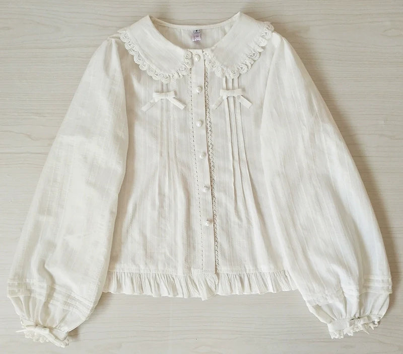 Youlan Lane - Cotton Sweet Lolita Blouse, Single / Fleece Lined Version