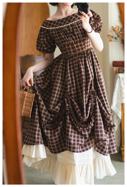 Forest Wardrobe - Forest Picnic - Classic Lolita OP Dress with Off-Shoulder and Lifting Hem