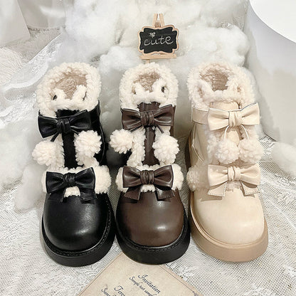 Beauty Bunny - Furry Bear - Winter Cute Lolita Shoes Short Snow Boots