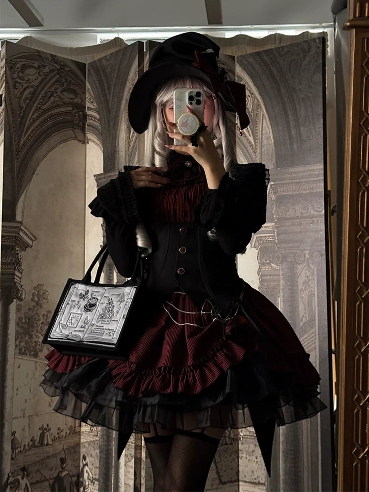 Alice Girl - Lolita Potion - Gothic Lolita Handbag Embroidered Lolita Black Bag