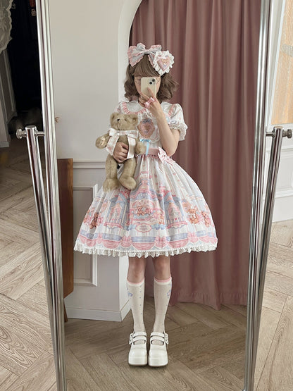 Eternity Spring - Barbie Bear - Sweet Lolita Bear Print JSK and OP