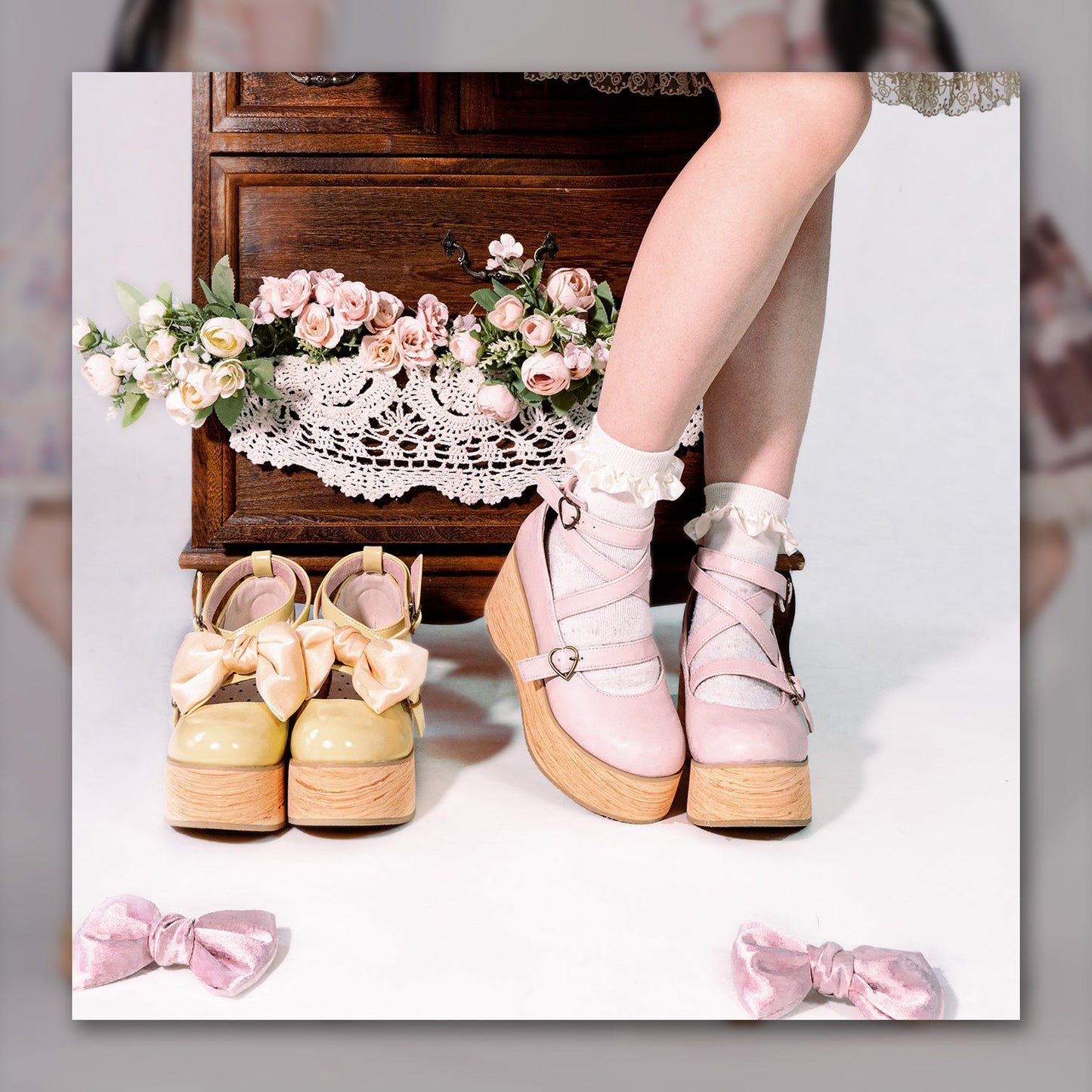 MODO - Multicolors Sweet Lolita Bow Platform Shoes
