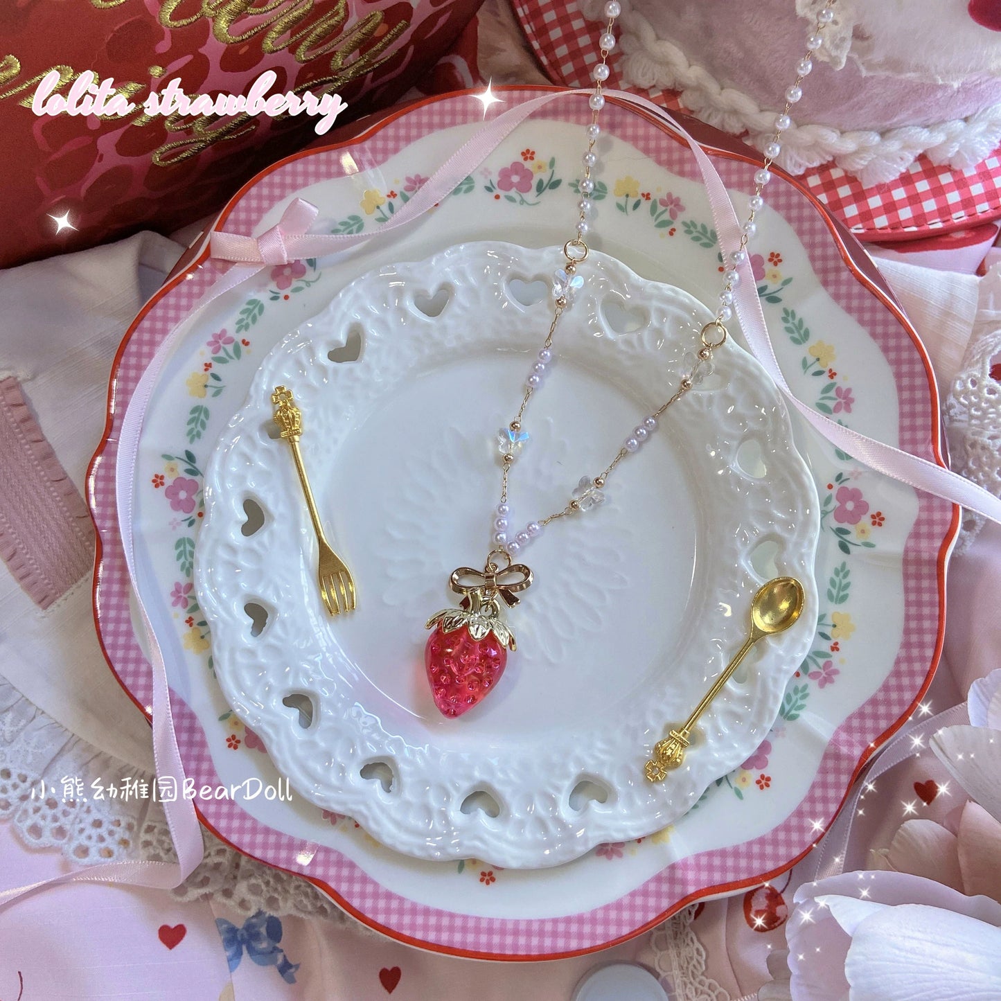 Bear Doll - Sweet Lolita Necklace Strawberry Charlotte Necklace