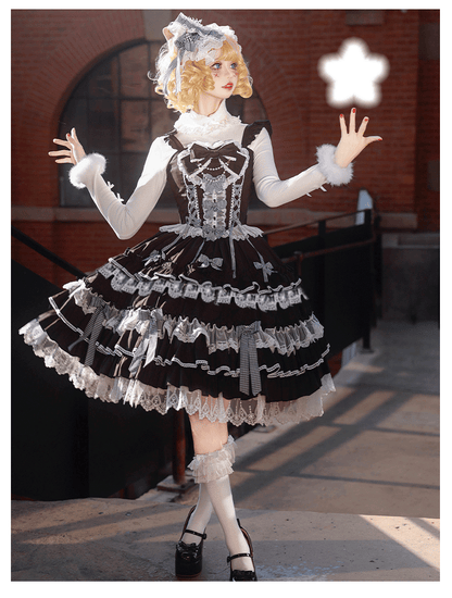 ZhiJinYuan - Love Notebook - Old School Lolita JSK Vintage Doll Tiered Dress