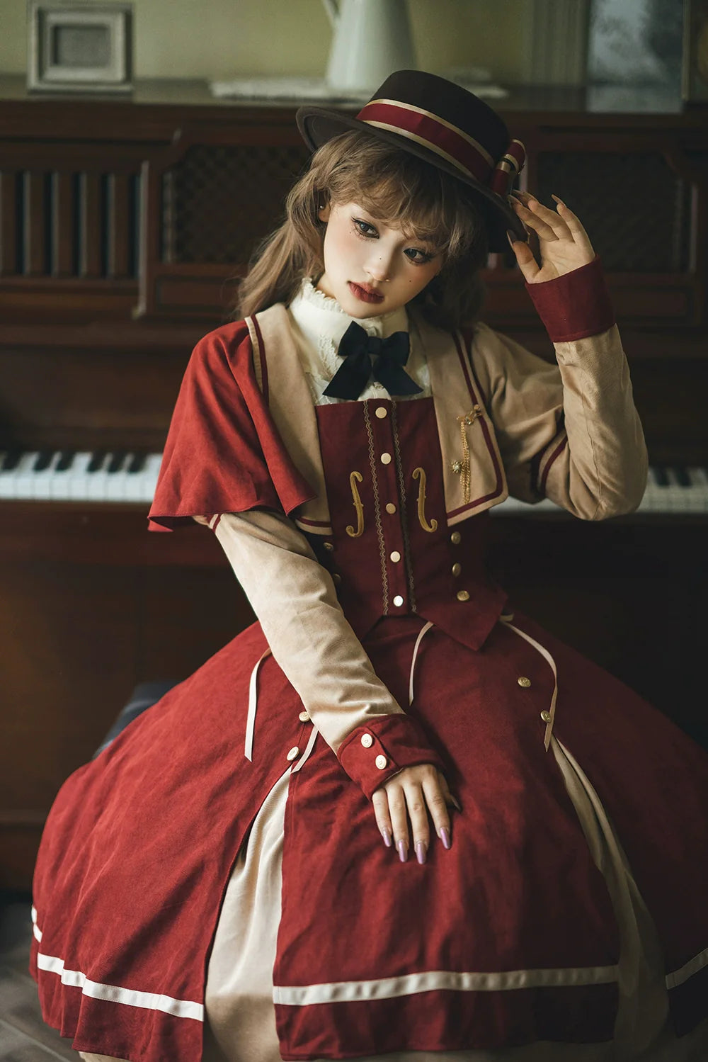 Miss Point - Golden Movement - Elegant Lolita Fishbone Skirt Customized