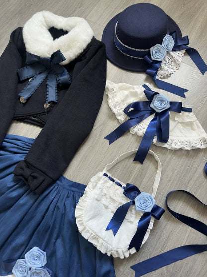 LeMiroir - Winter Solstice - Elegant Lolita Hat, Detachable Collar, Handbag
