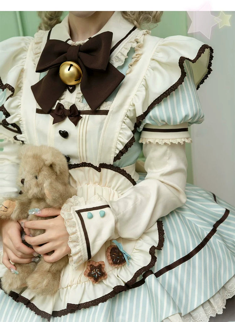 Sakurahime - Berry Bubble - Kawaii Lolita OP Tiered Ruffles Apron Lolita Dress