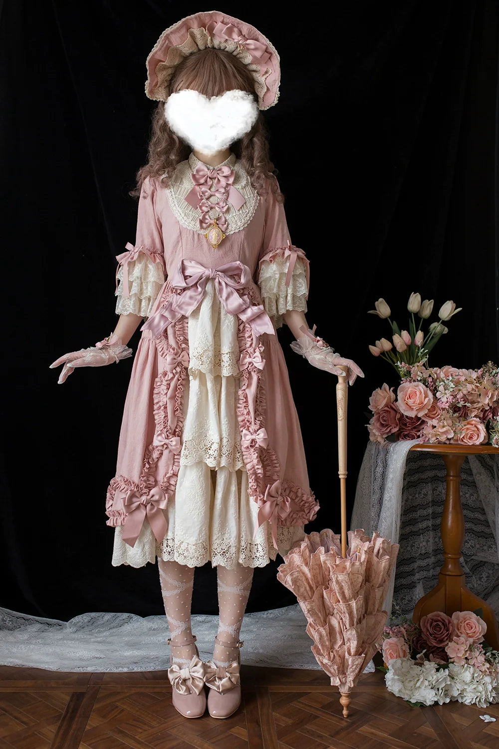 Miss Point - Lilyka Garden - Classic Lolita OP Dress Set Elegant Floral Wall Princess Sleeve