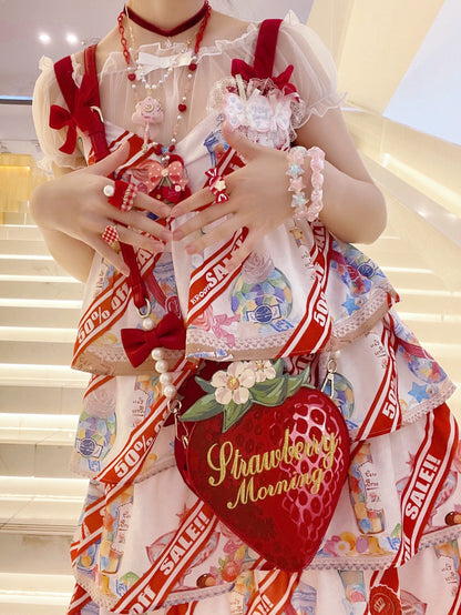 Halloween Alice - Sweet Cherry Lolita Plastic Necklace Ring