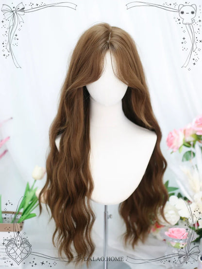 Dalao - Lolita Wig Long Curly Hair With Water Waves French Bangs