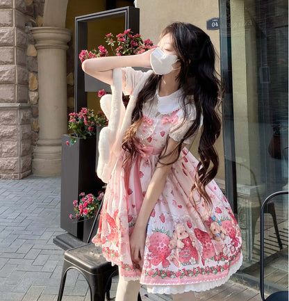 Polaris Lolita - Rabbit Berry Gift Box - Sweet Lolita JSK Pink Lolita Dress