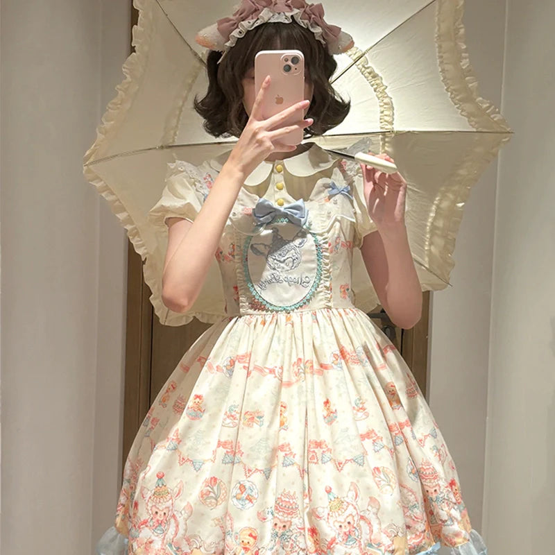 NanShengGe - Sheep Party - Sweet Lolita Jumper Dress Print SK