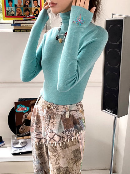 Turtleneck wool knit【s0000010369】