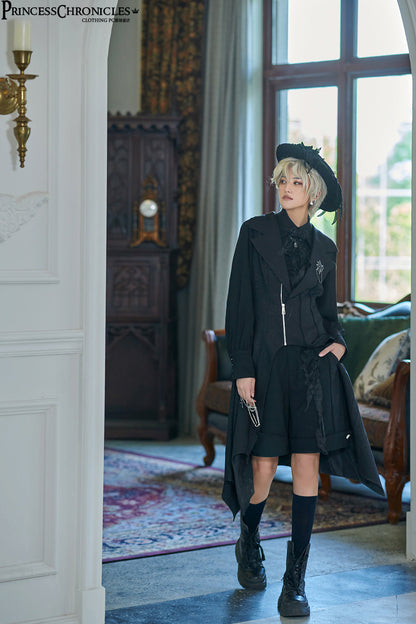 Princess Chronicles - Wind - Ouji Lolita Black Long Vest
