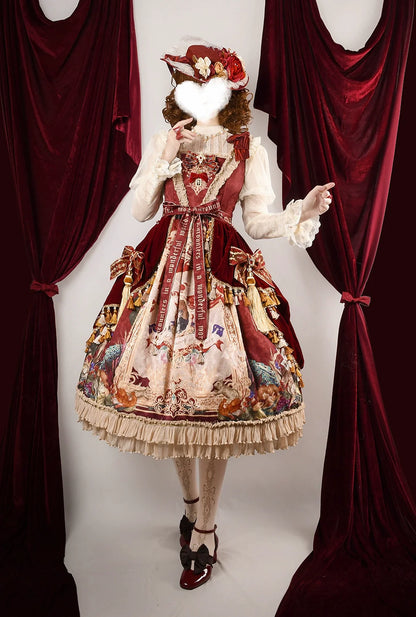 Miss Point - Kaleidoscope - Retro Lolita Dress Oil Painting Print JSK Dress Customized