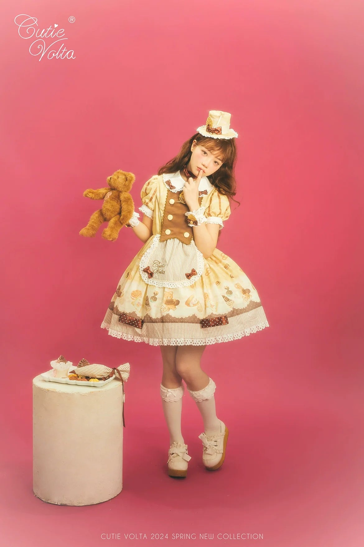 CutieVolta - Blissful Confectionery - Sweet Lolita OP Dress Bear Print JSK