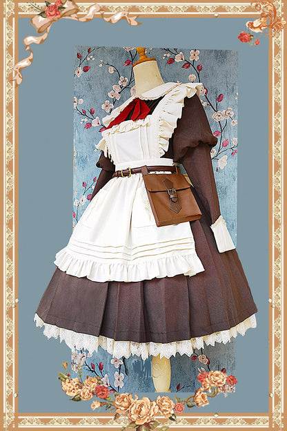 Infanta - Suliko - Maid Lolita OP Set with Soldier Style Waist Pack and Apron