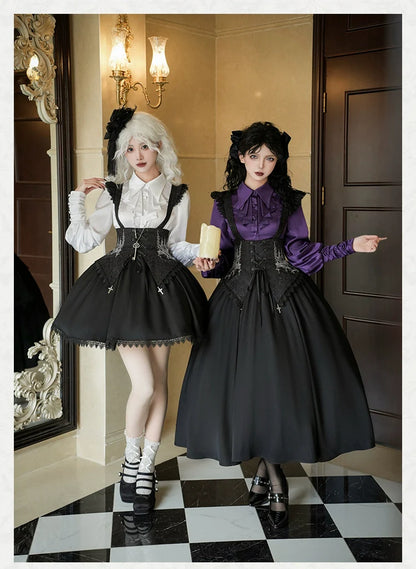 With PUJI - Thorny Night - Gothic Lolita Bust-supporting Skirt With Removable&Adjustable Strap