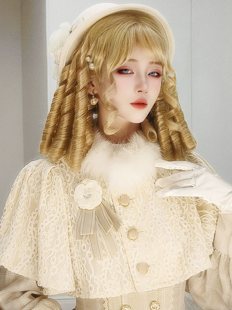 Mabuxi - 33CM Sparkling Lolita Wig Roman Curls Gorgeous Court Wig