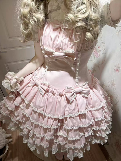 Nn Star - Half Sugar Ism - Sweet Lolita JSK Low Waist Dress With Tiered Hem