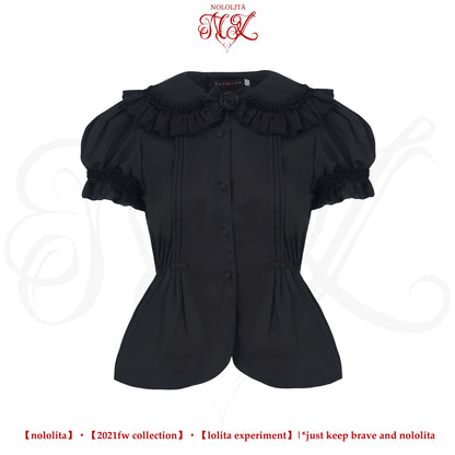 Nololita - Nightingale - Old School Lolita Shirt with Detachable Sleeves