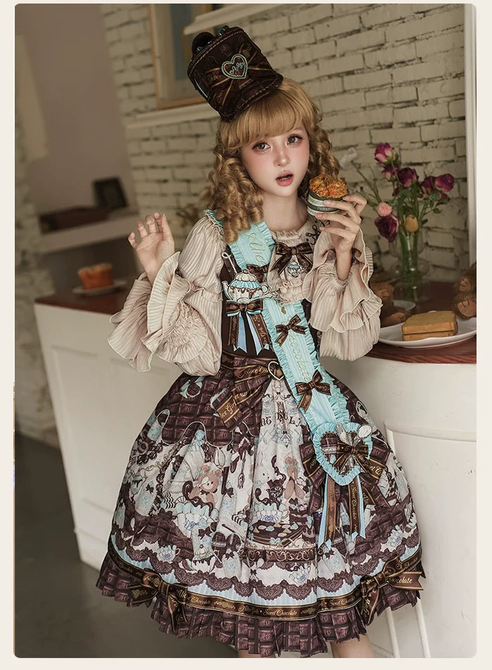 Alice Girl - Bear Chocolate Bar - Kawaii Lolita Headdress Set