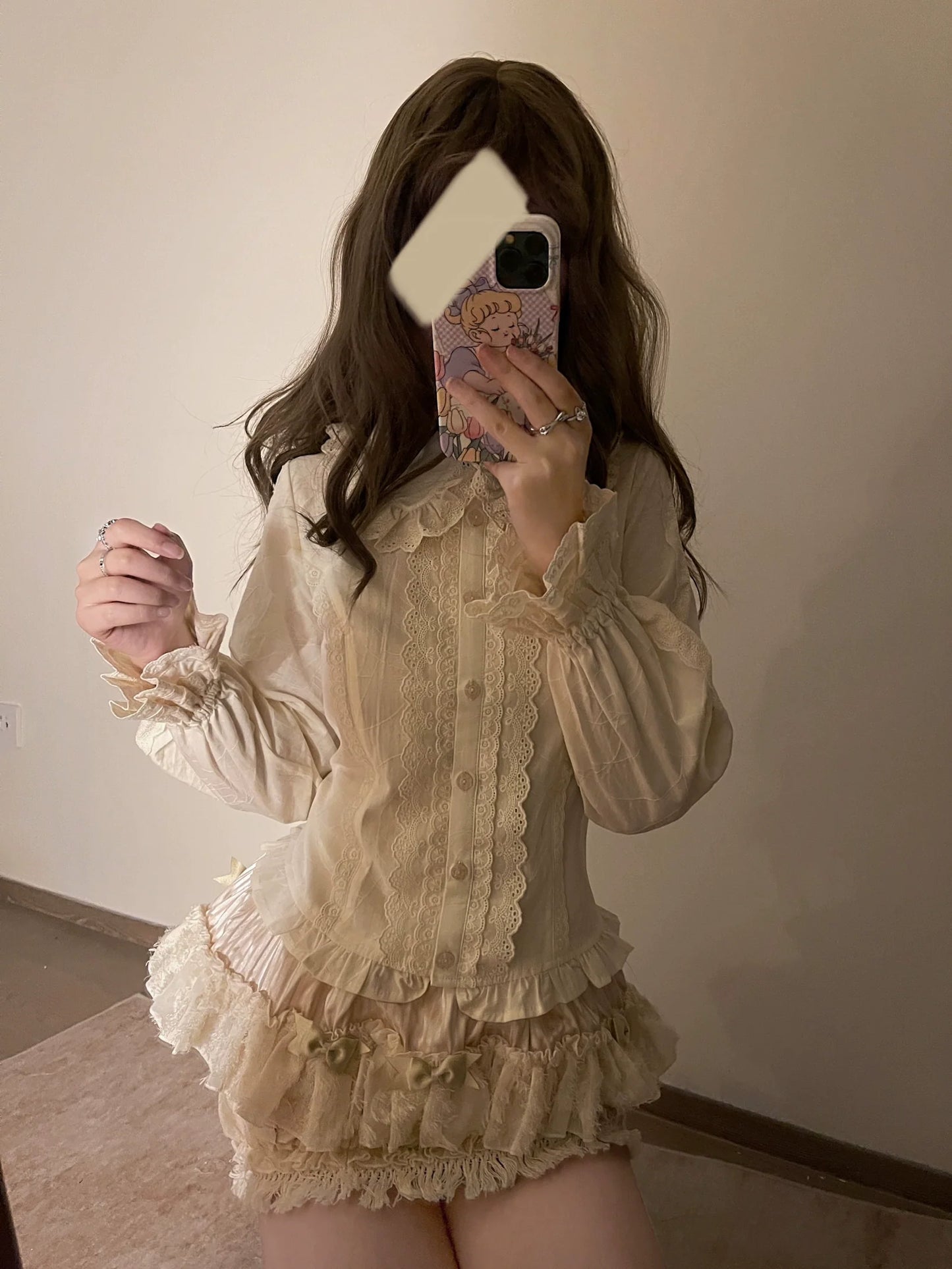MIST - Lily - Kawaii Lolita Blouse Soft Girl Bubble Puff Sleeve